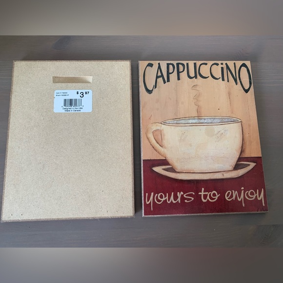 Coffee Themed Wooden Wall Art - Picture 3 of 3